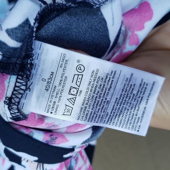 Banana Republic Floral Ruffle Wrap Racerback Dress Navy & Purple Floral 0 - Picture 14 of 15